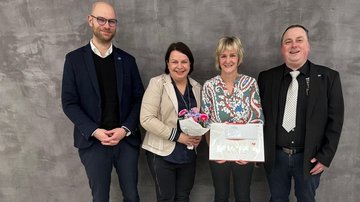 Philipp Schinschke, Landesgeschäftsführer, Stefanie Drese, Sozialministerin und Vorsitzende Regionalverband Bad Doberan, Petra Klawitter, Projektleiterin, Volkmar Mehl, Geschäftsführer Regionalverband Bad DoberanPhilipp Schinschke, Landesgeschäftsführer, Stefanie Drese, Sozialministerin und Vorsitzende Regionalverband Bad Doberan, Petra Klawitter, Projektleiterin, Volkmar Mehl, Geschäftsführer Regionalverband Bad Doberan